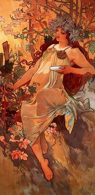 Otoño de Alphonse Mucha